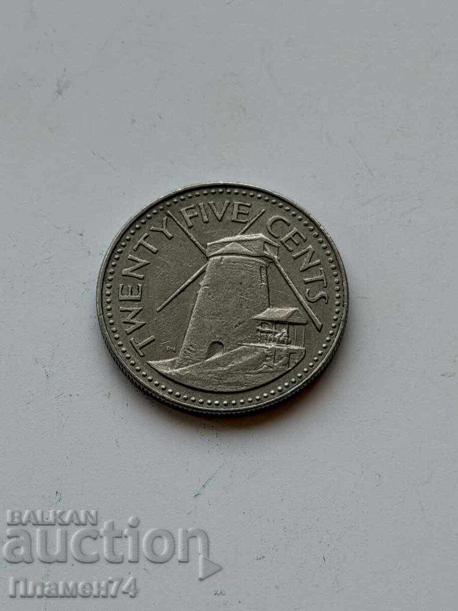 25 cents 1978 Barbados with price € 1.00 | 1.96 BGN