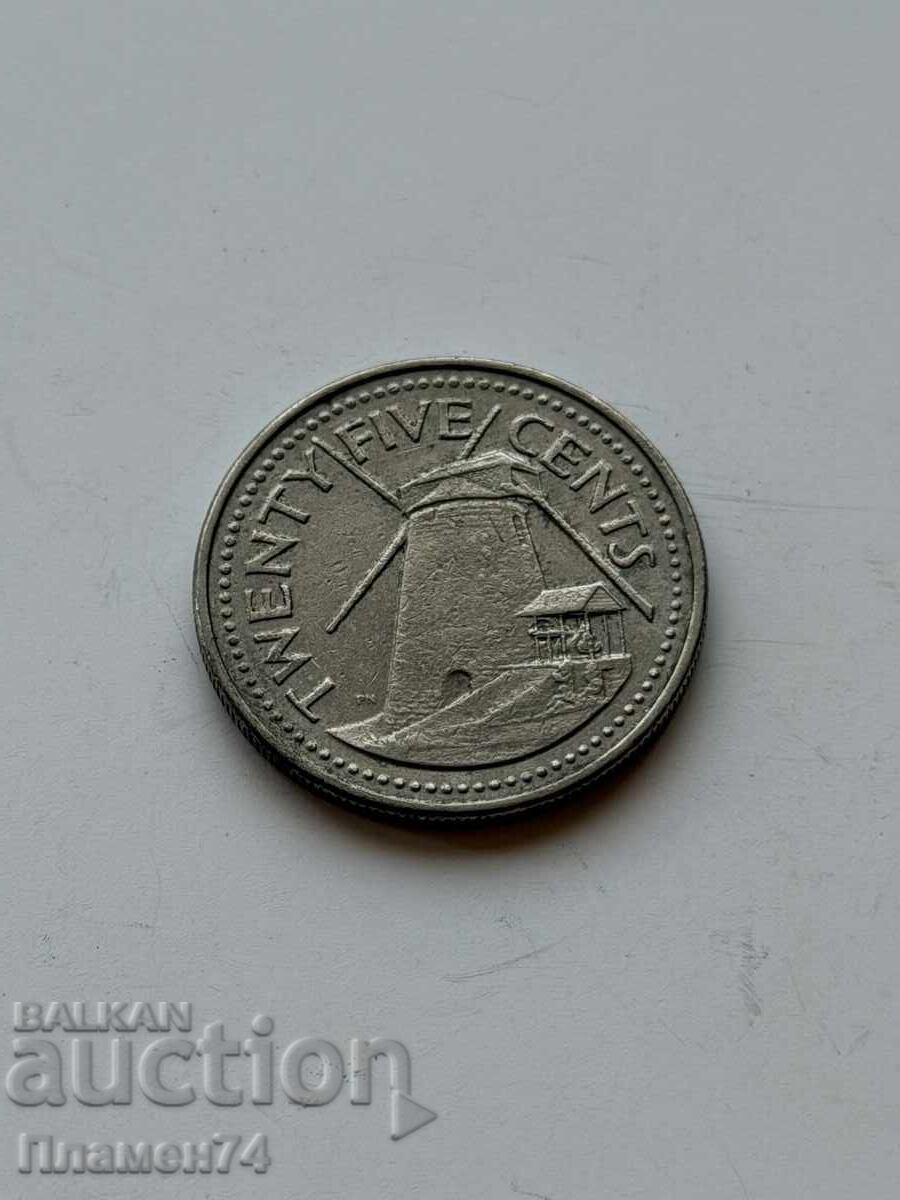 25 σεντς 1990 Μπαρμπάντος με τιμή € 1.00 | 1.96 BGN