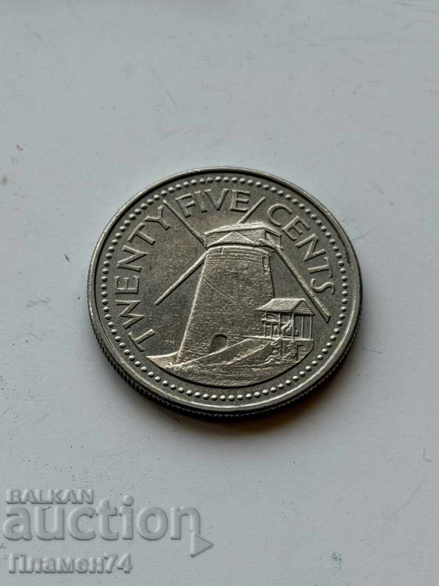 25 σεντς 1990 Μπαρμπάντος με τιμή € 1.00 | 1.96 BGN