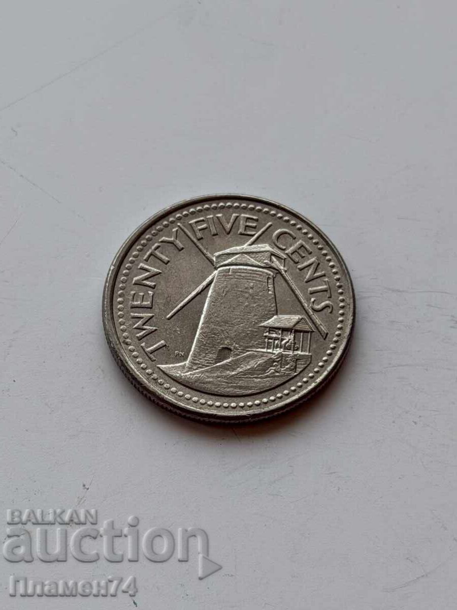 25 cents 1996 Barbados with price € 1.00 | 1.96 BGN