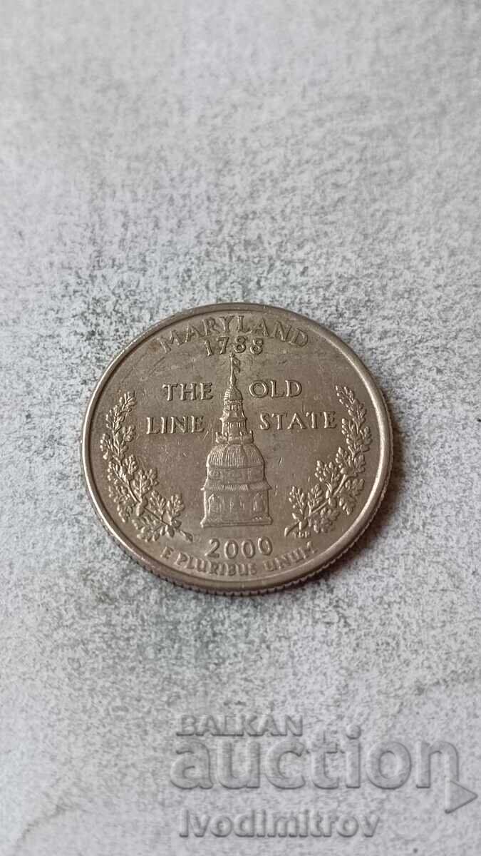 САЩ 25 цента 2000 D Maryland
