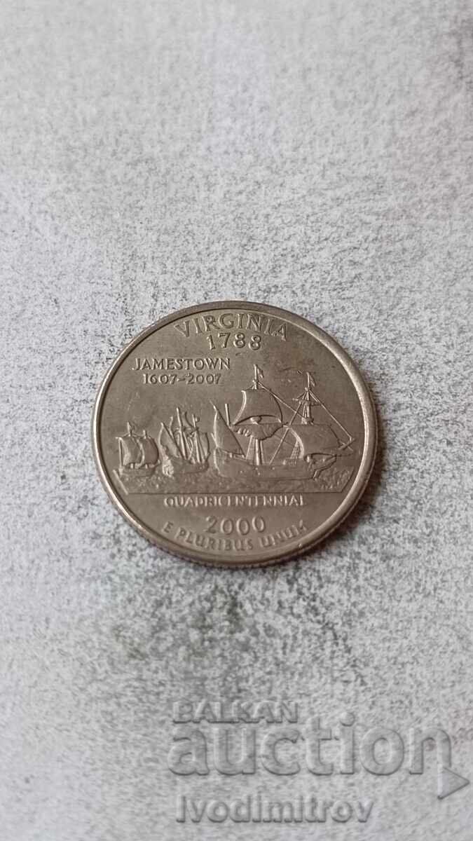 25 de cenți SUA 2000 P Virginia