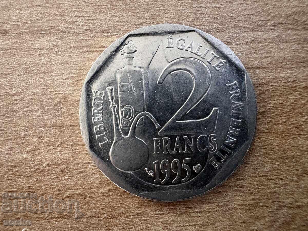 Γαλλία - 2 φράγκα (1995) - 100 χρόνια από το θάνατο του Λουί Παστέρ