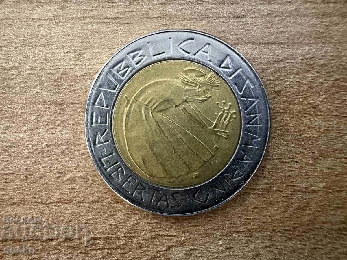 Σαν Μαρίνο - 500 λιρέτες (1985) - Καταπολέμηση των ναρκωτικών με τιμή € 1.38 | 2.70 BGN