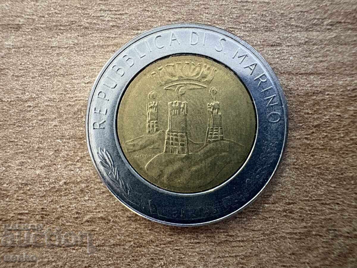 San Marino - 500 lire (1982) - Social achievements with price € 1.23 | 2.41 BGN