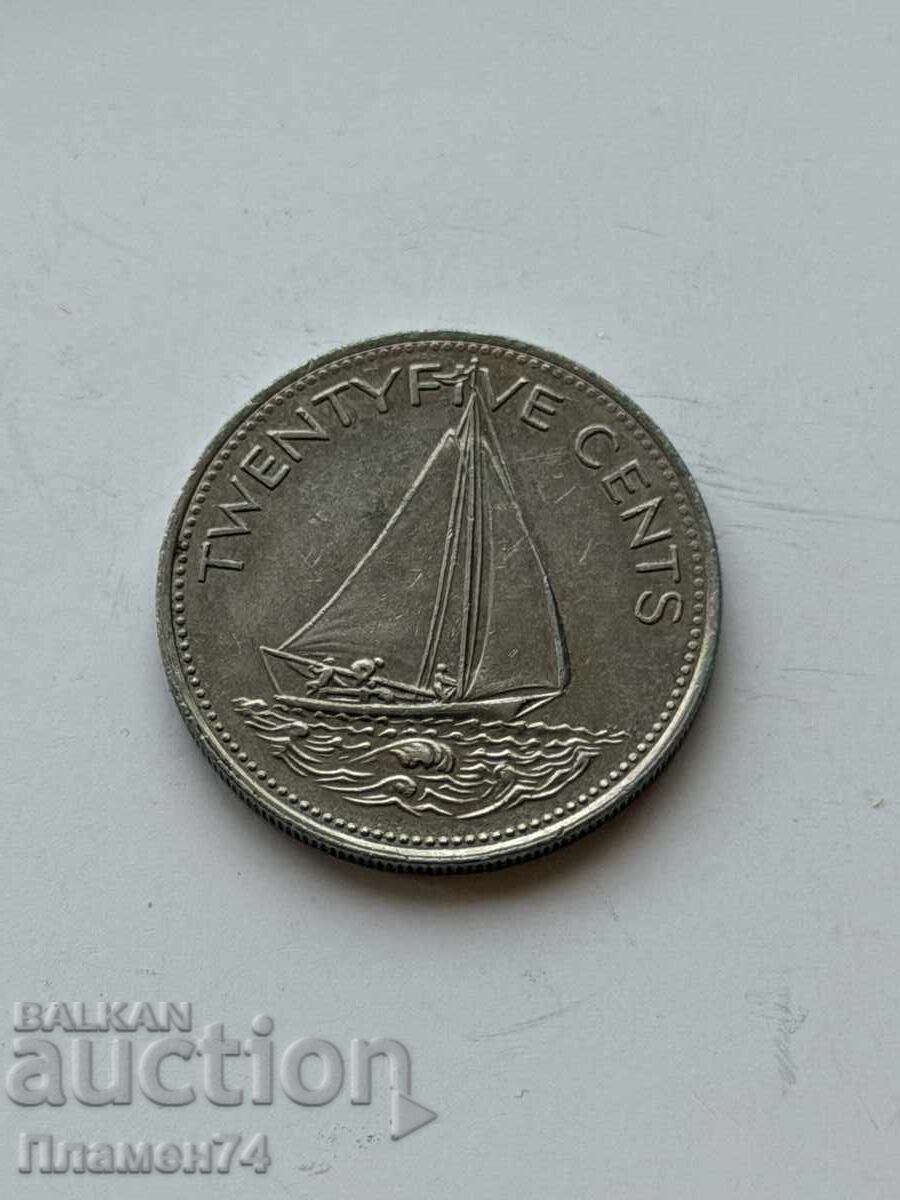 25 cents 2000 Bahamas with price € 1.00 | 1.96 BGN