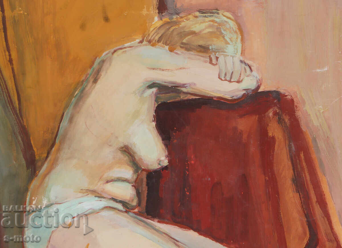 Παράδοση Παλαιός πίνακας με τέμπερα, πορτρέτο γυμνού σώματος