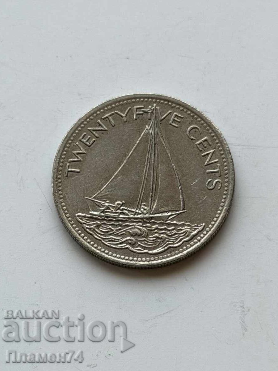 25 cents 2005 Bahamas with price € 1.00 | 1.96 BGN