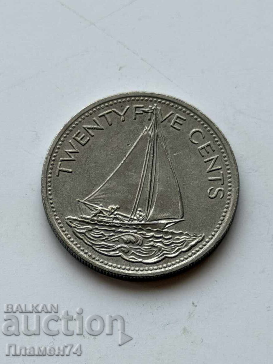 25 cents 2005 Bahamas with price € 1.00 | 1.96 BGN
