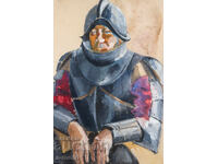 Стара картина гваш сценография мъжки портрет