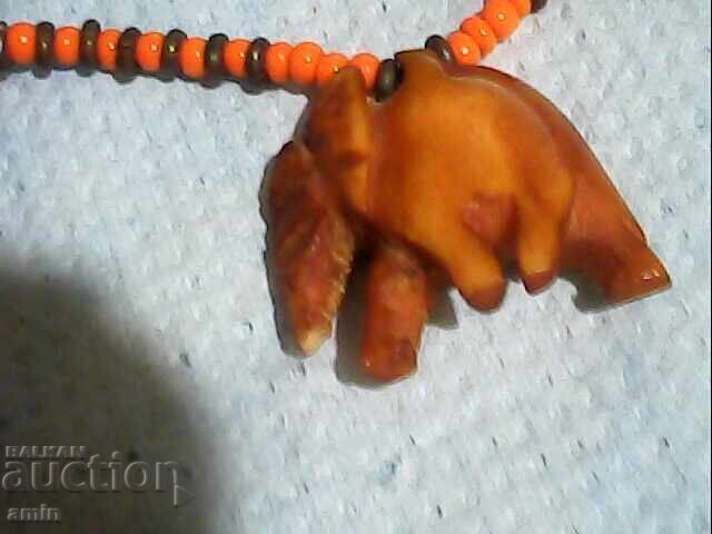 Old elephant bone pendant in an old bead necklace with price € 3.00 | 5.87 BGN