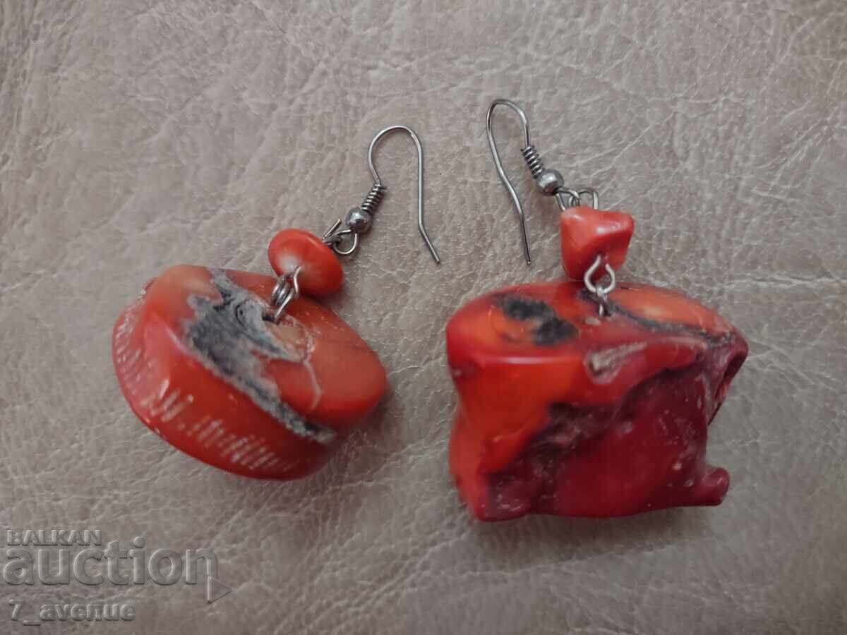 ART earrings, voluminous, natural coral with price € 49.00 | 95.84 BGN