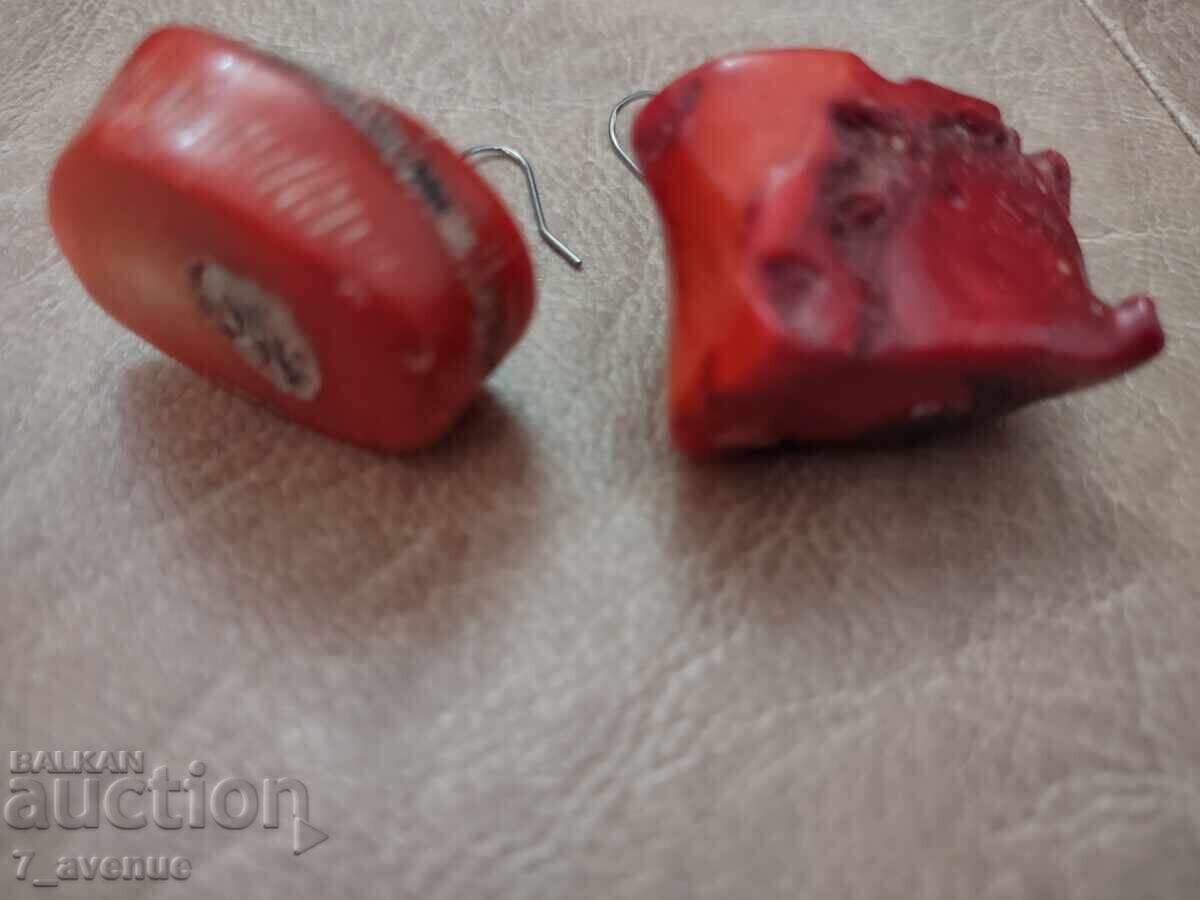 Delivery of ART earrings, voluminous, natural coral