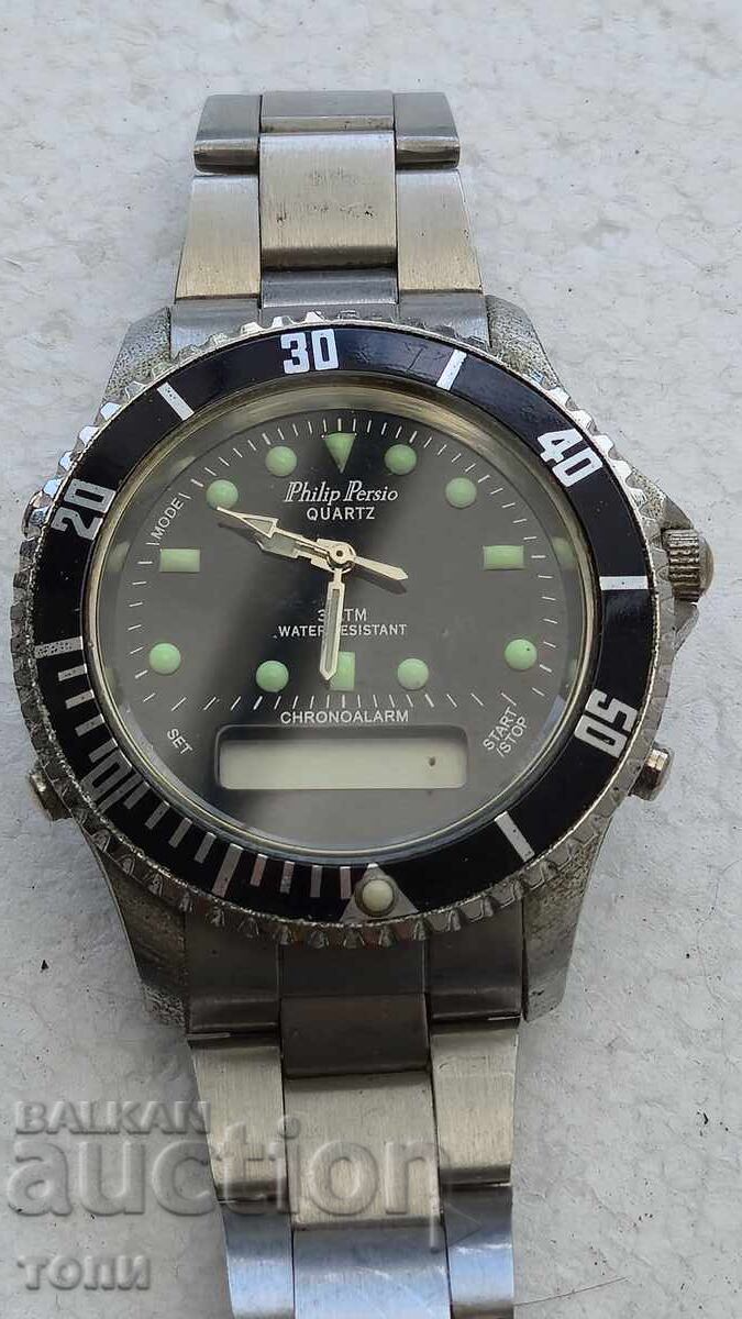 PHILIP PERSIO CHRONOGRAPH QUARTZ РЯДЪК НЕ ЗНАМ ДАЛИ РАБОТИ Б с цена € 0.01 | 0.02 лв.