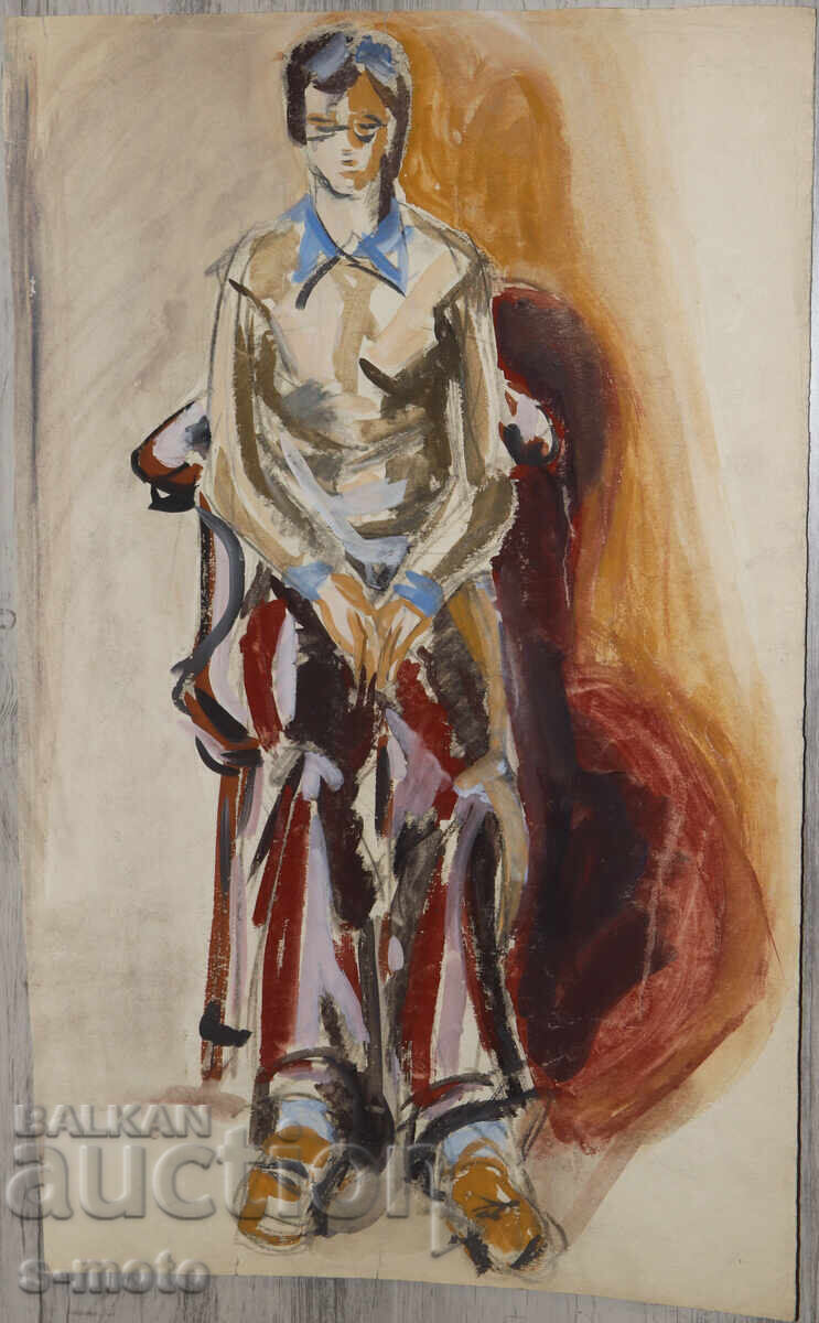 Έργο ζωγραφικής με ακουαρέλα, γυναικείο πορτρέτο με τιμή € 90.00 | 176.03 BGN