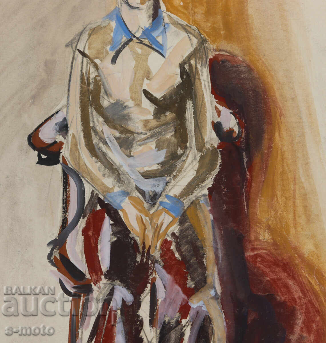 Παράδοση Έργο ζωγραφικής με ακουαρέλα, γυναικείο πορτρέτο