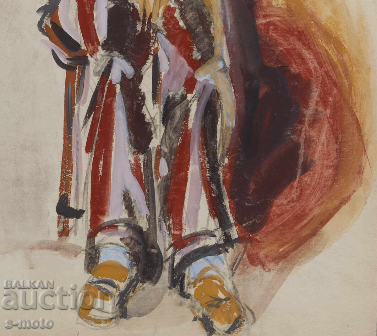 Έργο ζωγραφικής με ακουαρέλα, γυναικείο πορτρέτο - 5