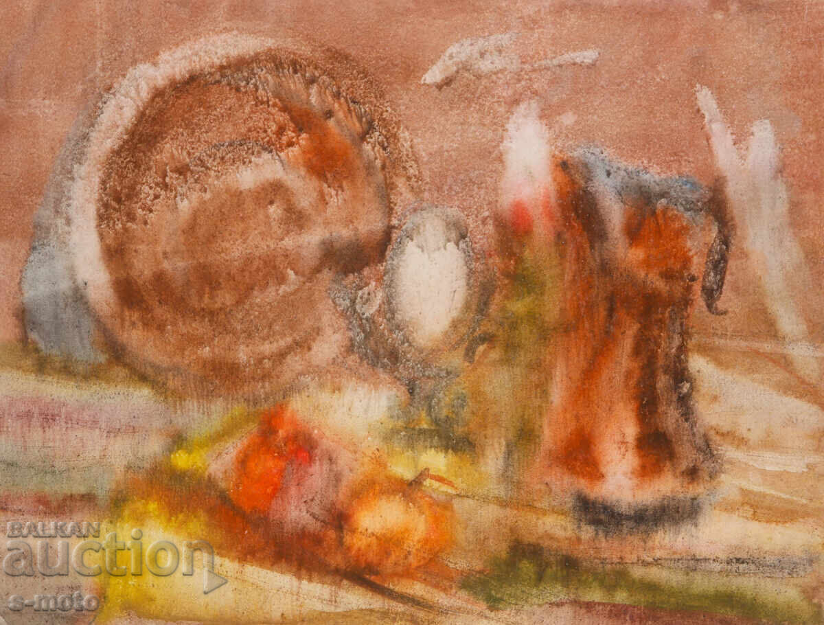 Licitație Pictură acuarelă natură moartă cu flori