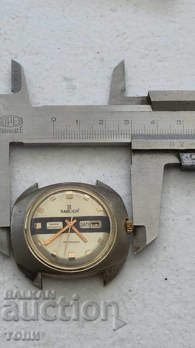 SABLIER SWISS MADE RARE NO LID WORKS NO WARRANTY BZC - 5