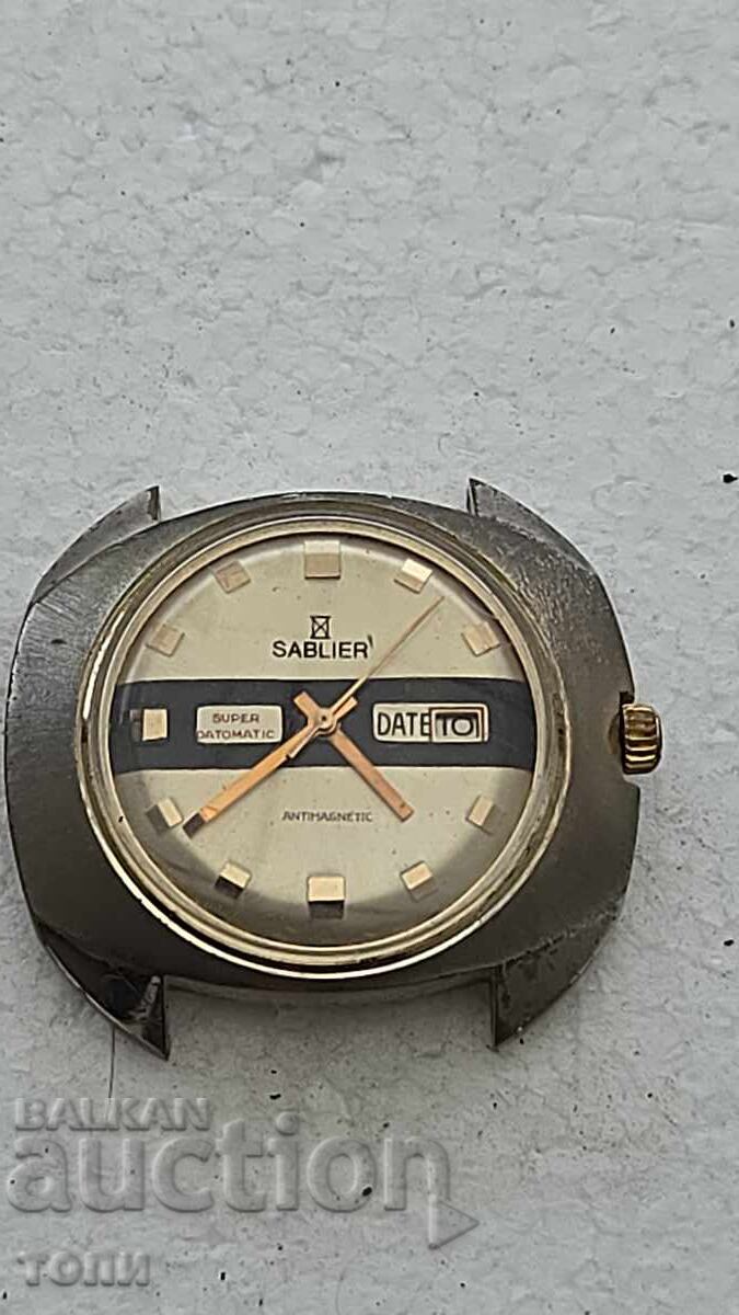 SABLIER SWISS MADE RARE NO LID WORKS NO WARRANTY BZC
