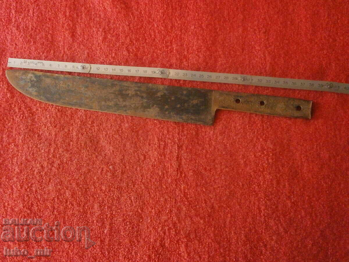 OLD LARGE FORGED KNIFE - RESTORATION PROJECT with price € 0.01 | 0.02 BGN