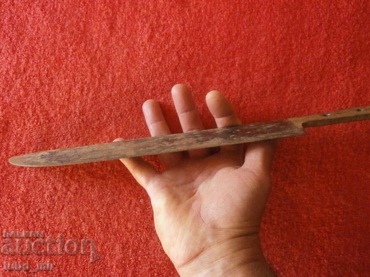 OLD LARGE FORGED KNIFE - RESTORATION PROJECT - 6