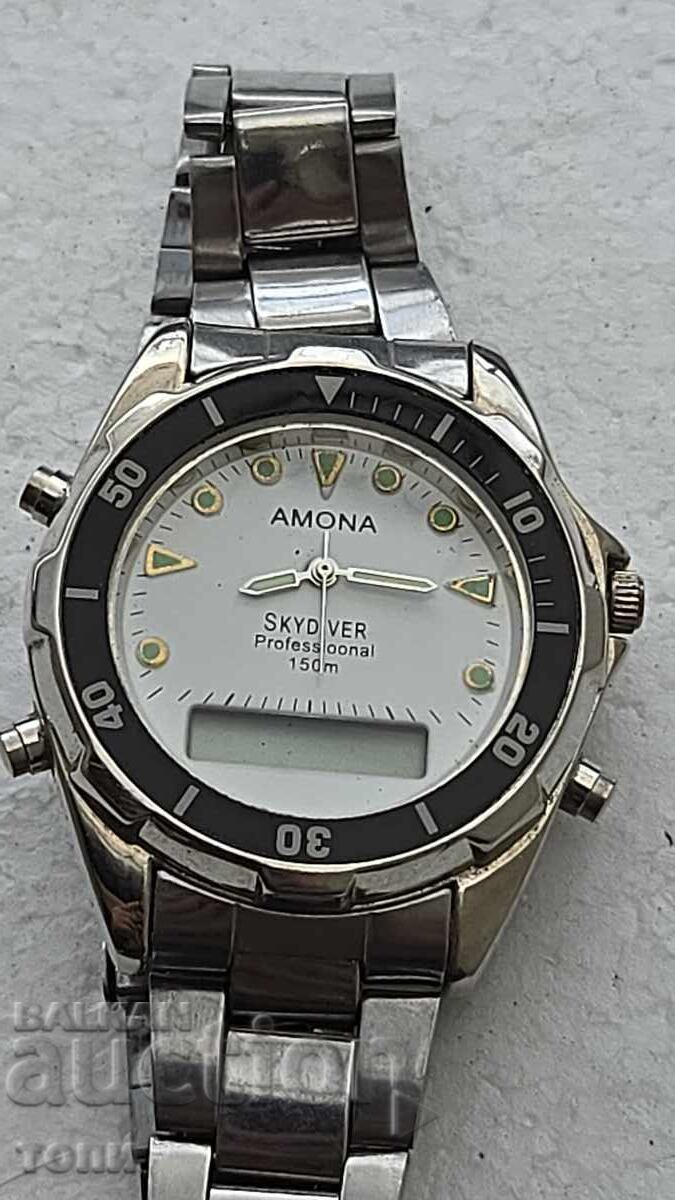 AMONA CHRONOGRAPH QUARTZ RARE I DON'T KNOW IF IT WORKS NO PRICE !!!+ with price € 0.01 | 0.02 BGN