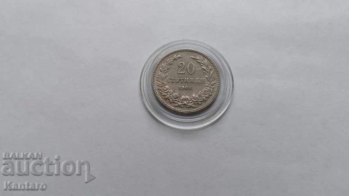Monedă - BULGARIA - 20 de cenți - 1906