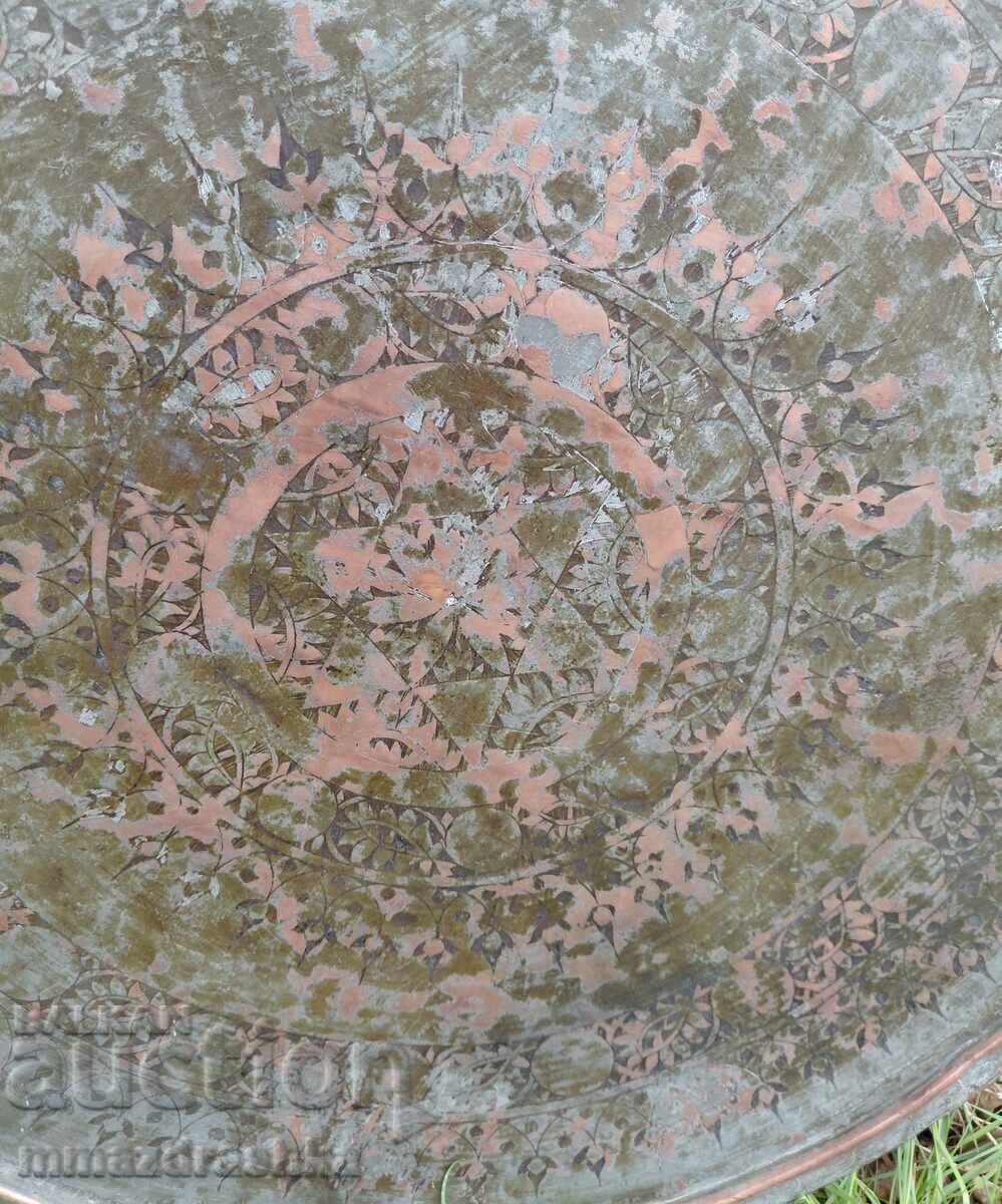 Auction  80 cm copper tray, blue, 8 kilograms