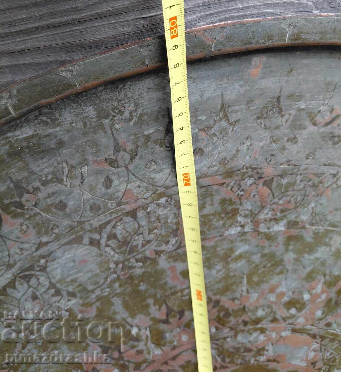 80 cm copper tray, blue, 8 kilograms - 6