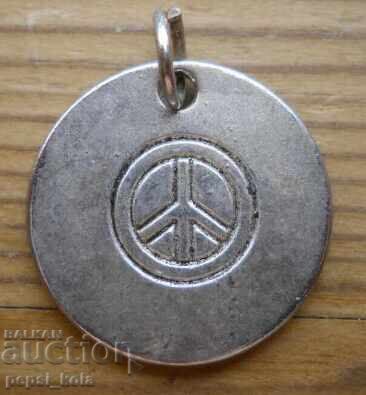 Medalion cu semnul păcii - stil hippie