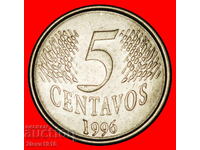 LAUREL HEAD (1994-1997): BRAZIL ★ 5 CENTAVOS 1996! DIE I!