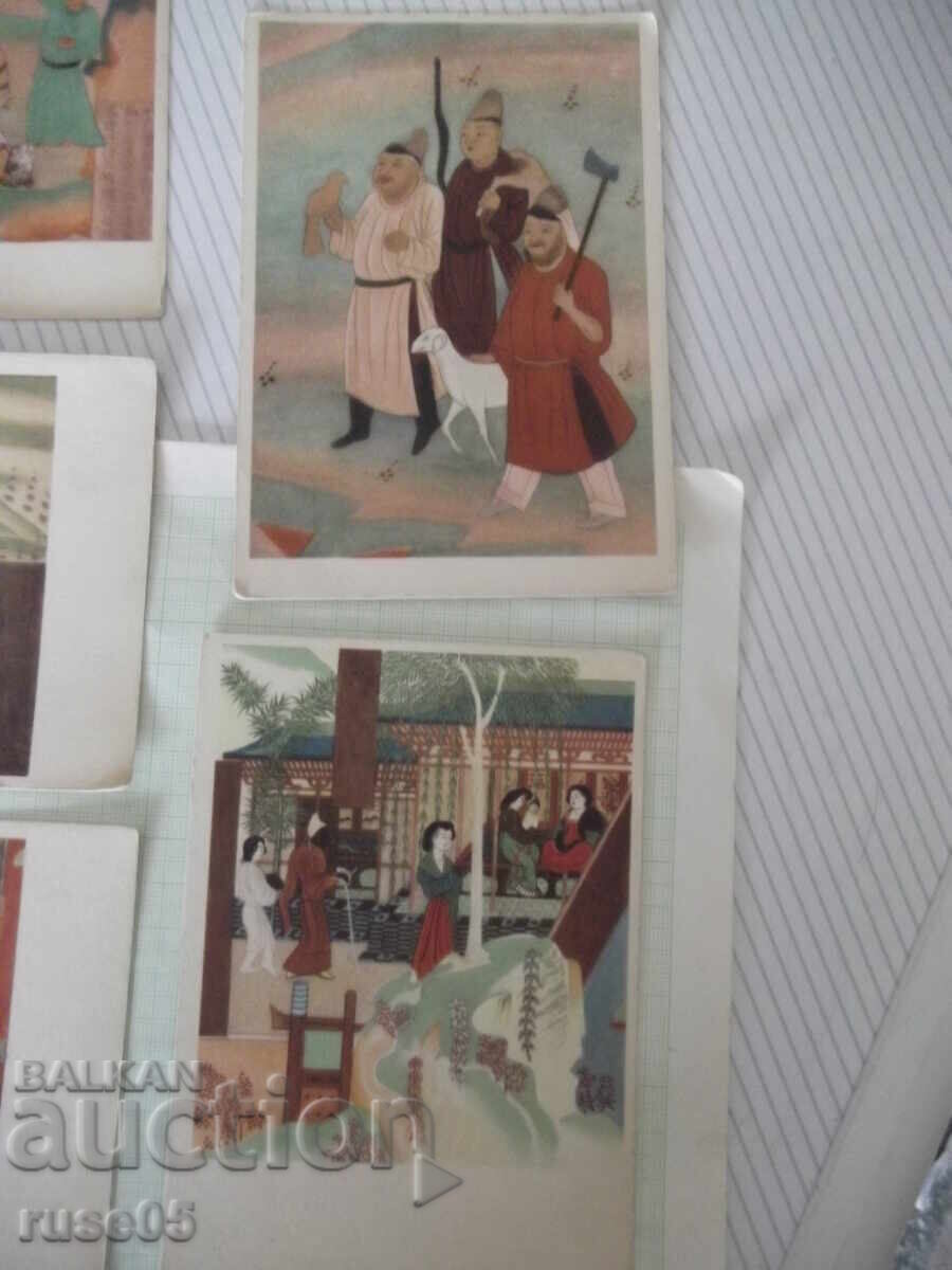 Auction  Lot of 5 postcards with drawings by Chinese artists