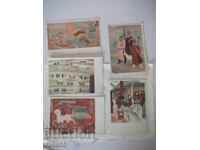 Παρτίδα 5 καρτ ποστάλ με σχέδια Κινέζων καλλιτεχνών