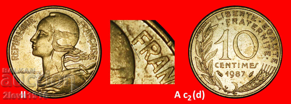 DOLPHIN 1962-2001:ФРАНЦИЯ★10 САНТИМА 1987 2 МОНЕТИ ОТКРИТИЕ