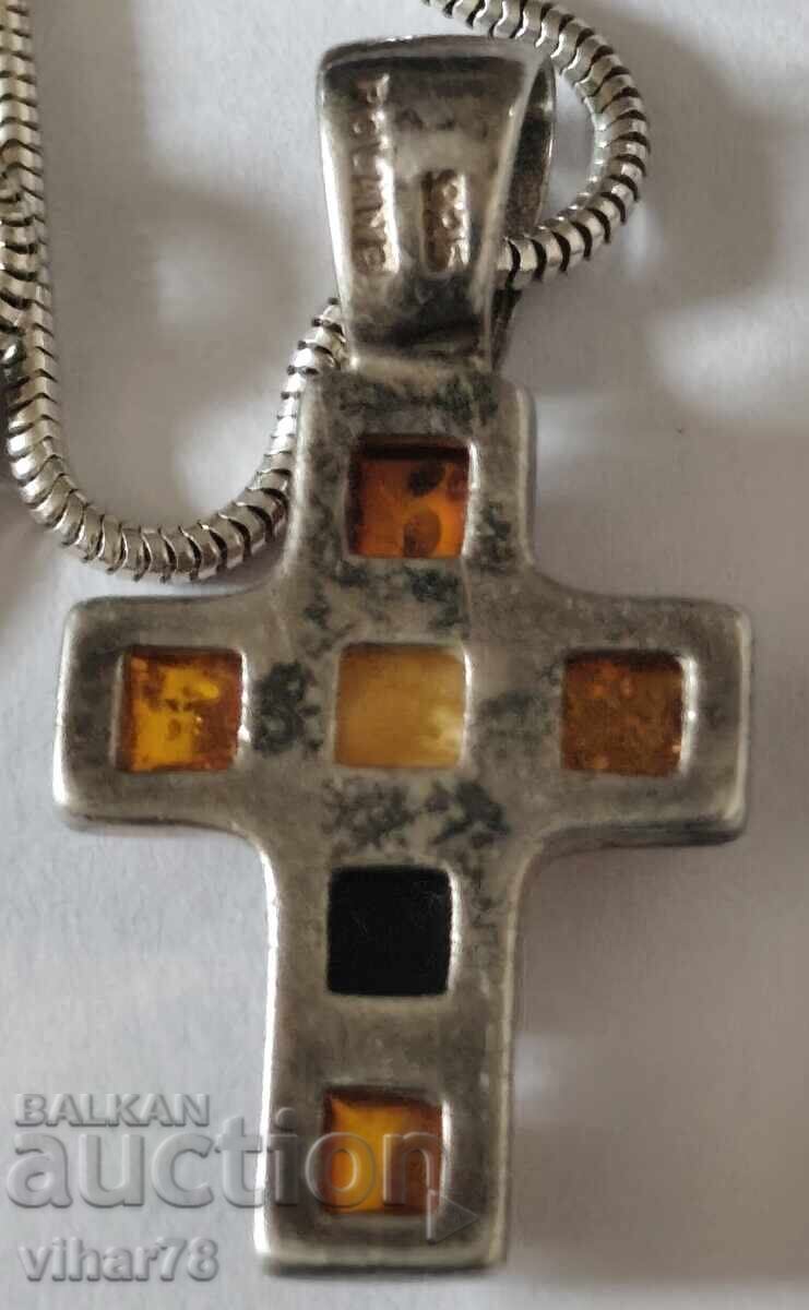 Δημοπρασία Αργυρός Σταυρός με Αλυσίδα