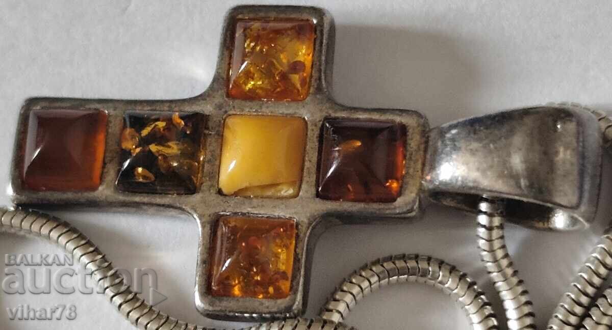 Παράδοση Αργυρός Σταυρός με Αλυσίδα