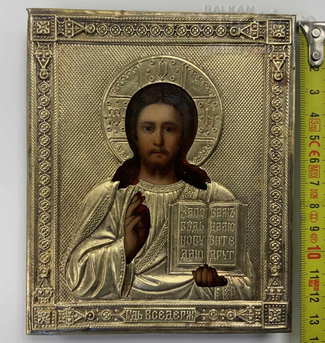 Tsarist Russia icon late 19th century lacquer oil painting oklad with price € 46.00 | 89.97 BGN