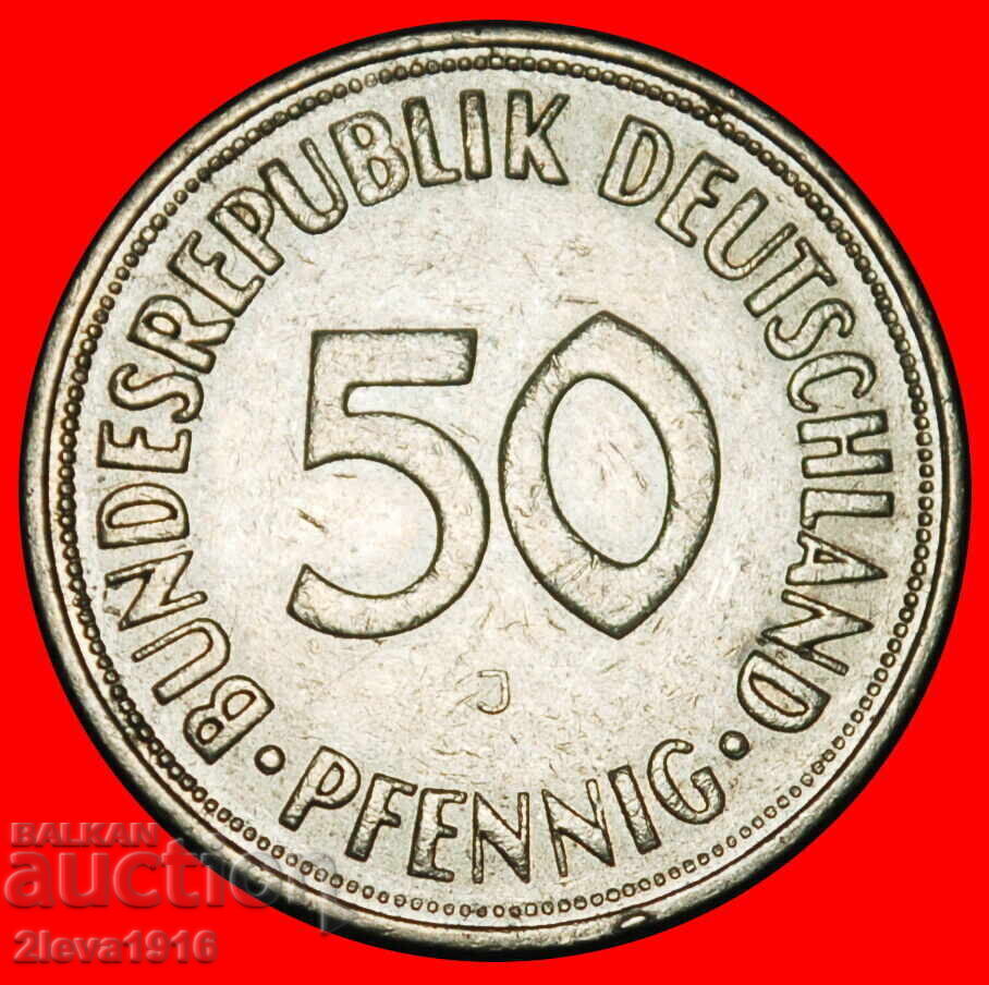 NOT COMMUNIST TYPE (1949-2001): GERMANY★ 50 PFENNIGS 1950J