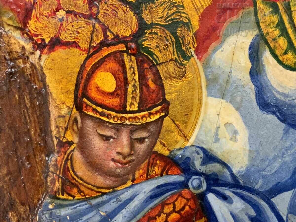 Δημοπρασία Αναγεννησιακή εικόνα υπογεγραμμένη από το 1889. Σχολή της Αδριανούπολης, επιχρύσωση