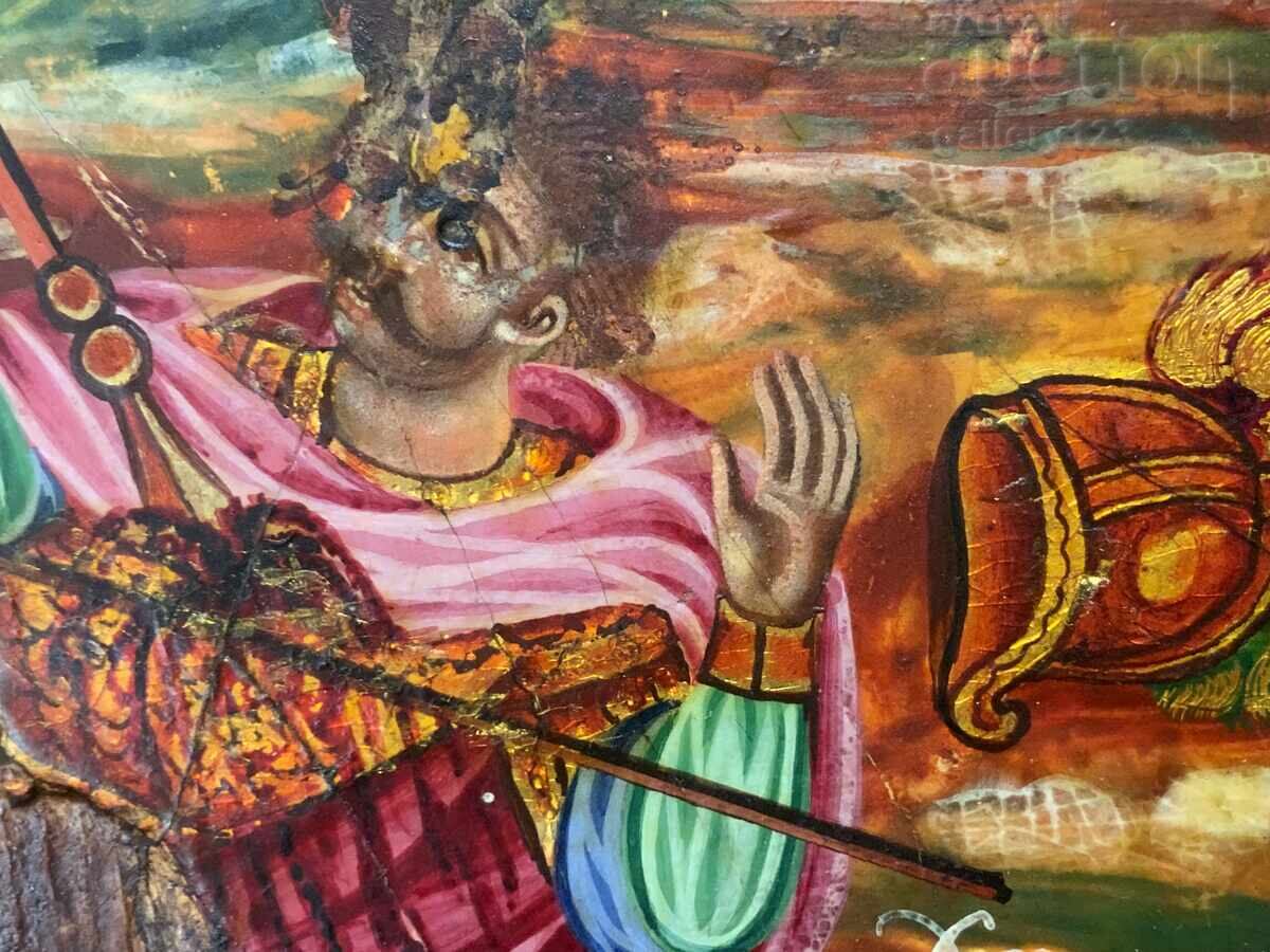 Αναγεννησιακή εικόνα υπογεγραμμένη από το 1889. Σχολή της Αδριανούπολης, επιχρύσωση - 10