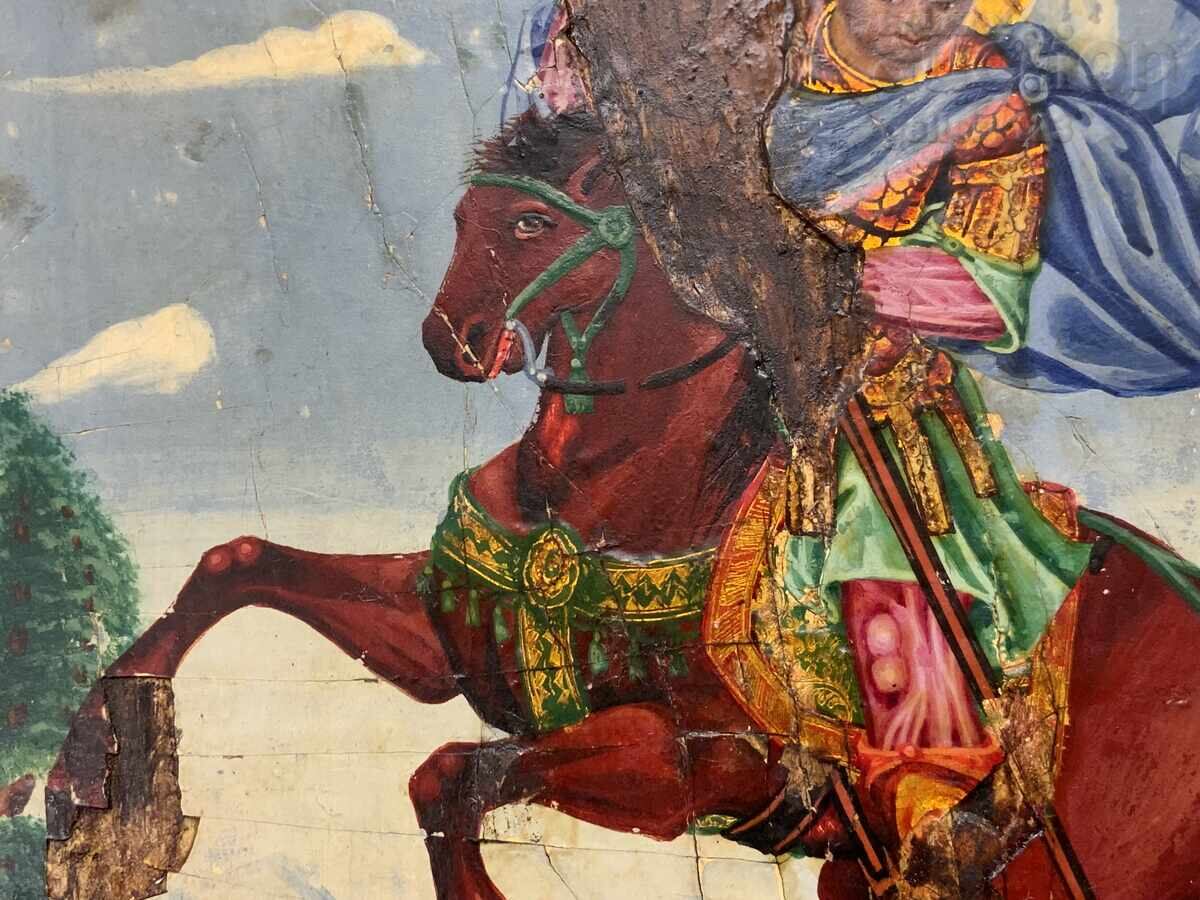 Αναγεννησιακή εικόνα υπογεγραμμένη από το 1889. Σχολή της Αδριανούπολης, επιχρύσωση