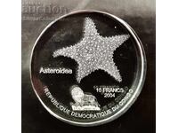 Γυάλινο νόμισμα 10 Φράγκα Αστερίας 2004 Κονγκό