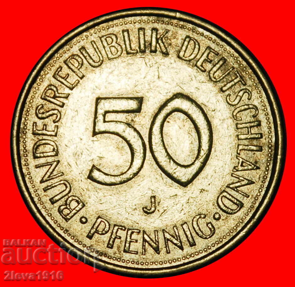 Ⰺ NOT COMMUNIST TYPE (1949-2001): GERMANY★ 50 PFENNIGS 1977J