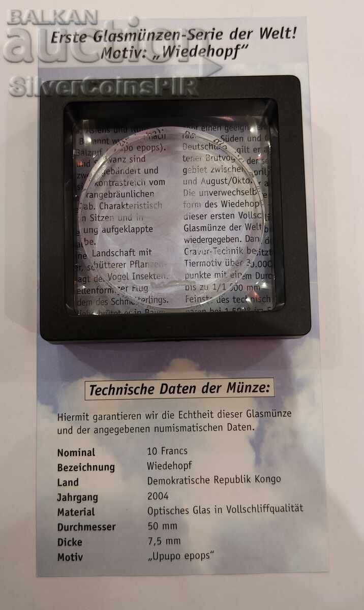 Licitație Monedă 10 Franci Ciocănitoare 2004 Congo