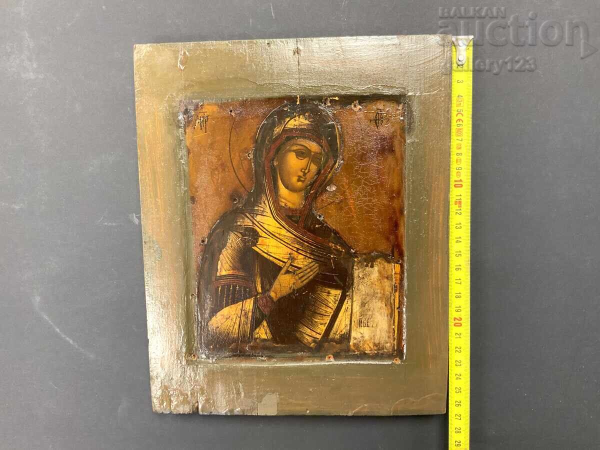 Icoană rusească Sf. Fecioară Maria, sfârșitul secolului al XIX-lea - 27/22 cm