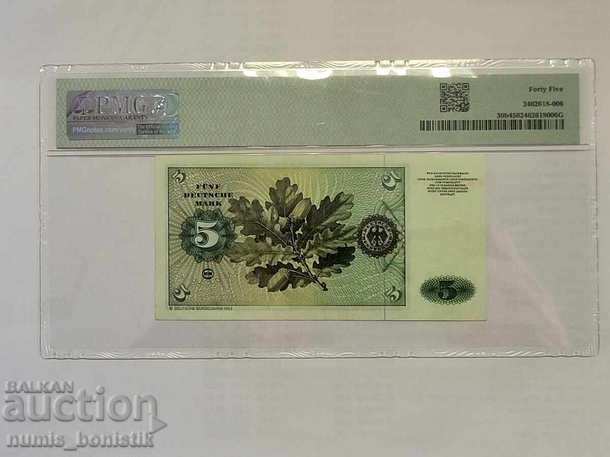 5 μάρκα Ομοσπονδιακή Δημοκρατία της Γερμανίας 1980 PMG 45 CEF με τιμή € 59.00 | 115.39 BGN