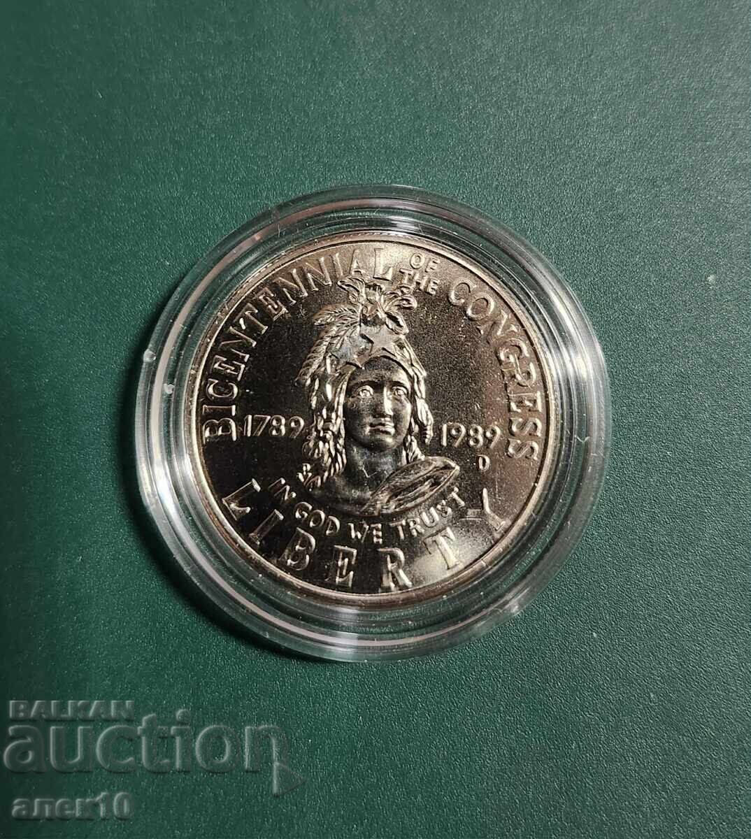 САЩ   1/2  долар   1989  D     ж