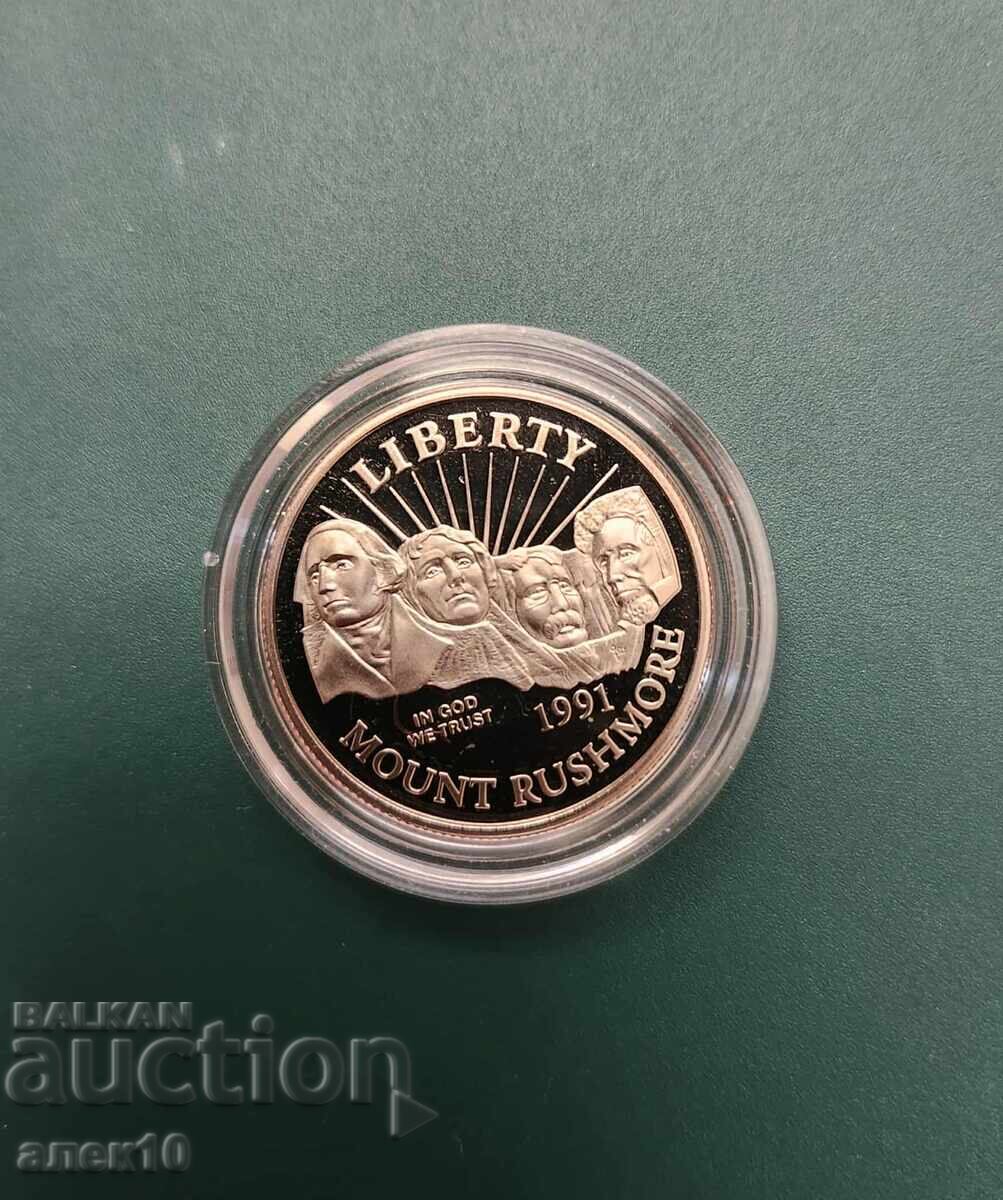 SUA 1/2 dolar 1991 proof j