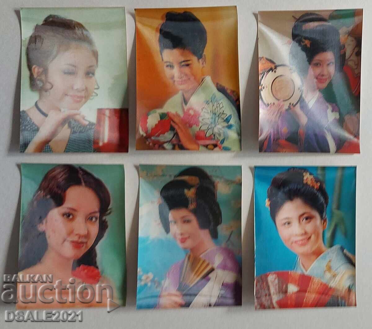 Old stereo 3D P cards, lot of 6 pieces Stereocard ds1665